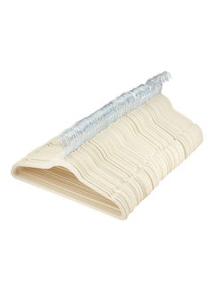 Generic 50-Piece Sturdy Non-Slip Flocking Household Adult Hangers White 