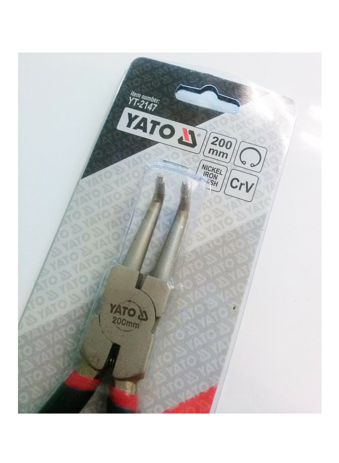 Yato Circlip Pliers Internal Bent 200mm Cr-V YT-2147 Black 20cm - Image 2