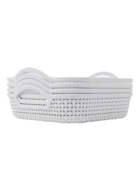4-Pieces Rectangular Storage Baskets Set Grey