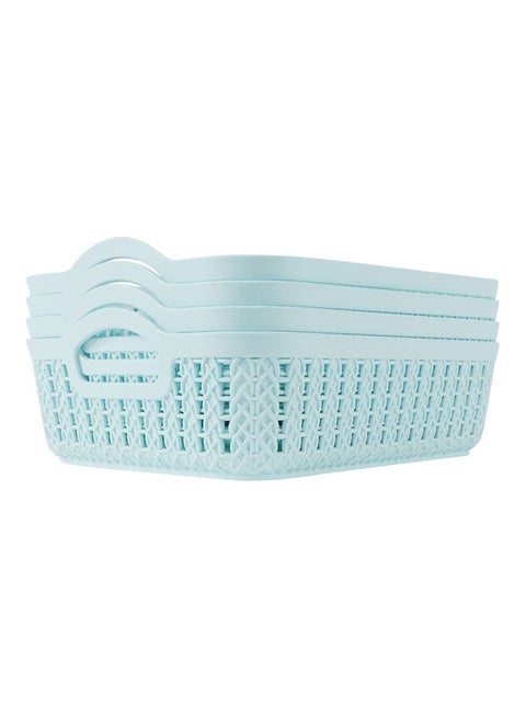 4-Pieces Storage Baskets Set Blue