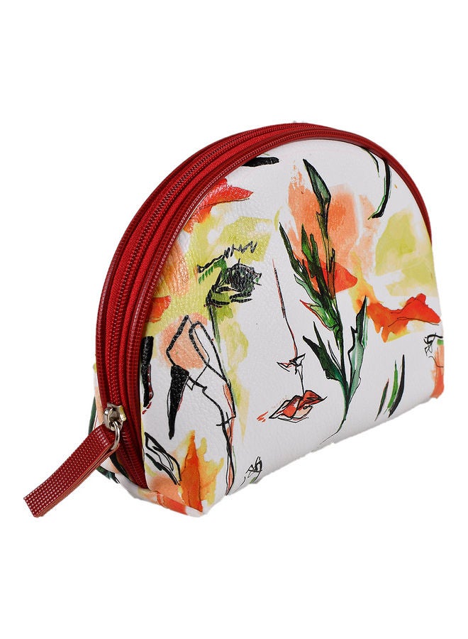 بيج ديزاين حقيبة مكياج بطبعة رسمة وجه باللون الأخضر متعدد الألوان - Image 2