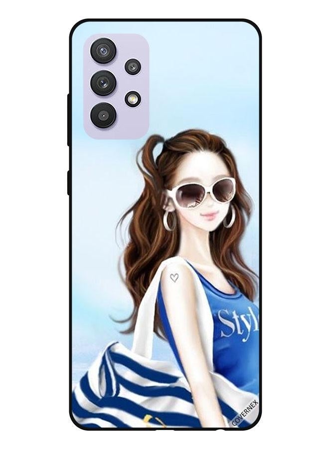 Covernex Blue Shirt Style Protective Case Cover For Samsung Galaxy A32 5G Multicolour