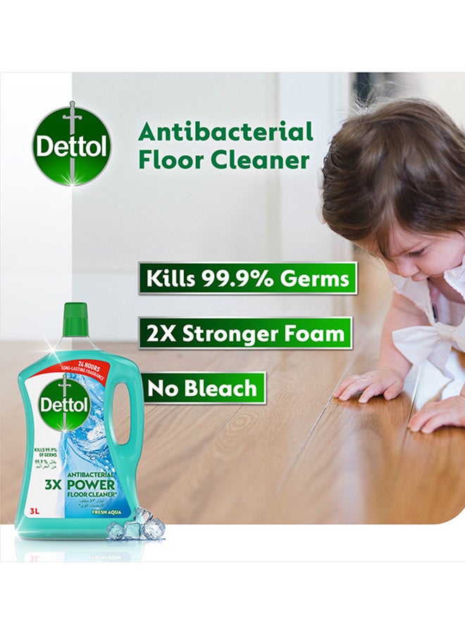 ديتول منظف الأرضيات أكوا باور المضاد للبكتيريا أزرق 3لترات - Image 2