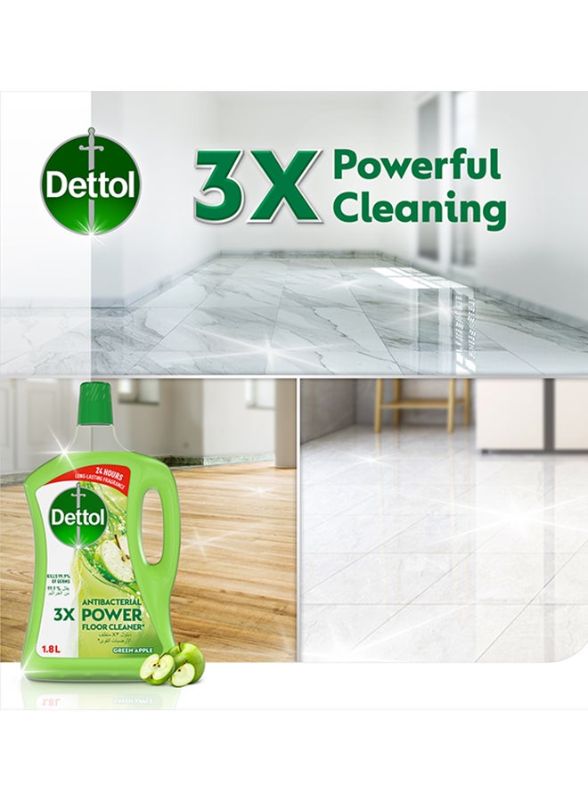 Dettol Green Apple Antibacterial Power Floor Cleaner Green 1.8Liters  - Image 3