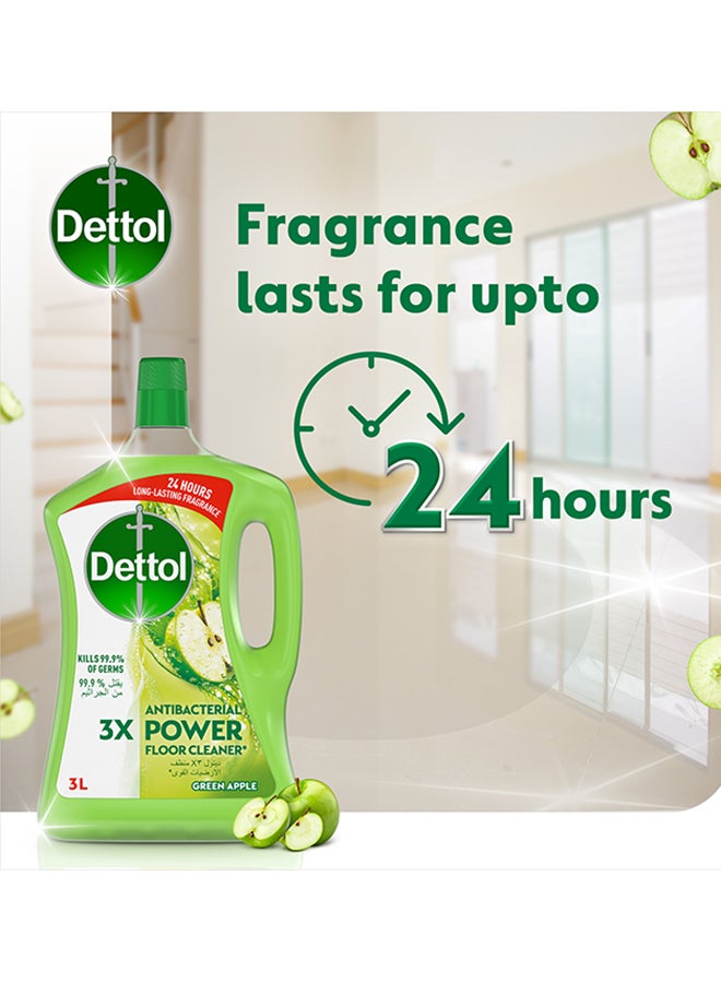 Dettol Green Apple Antibacterial Power Floor Cleaner Light Green 3Liters  - Image 5