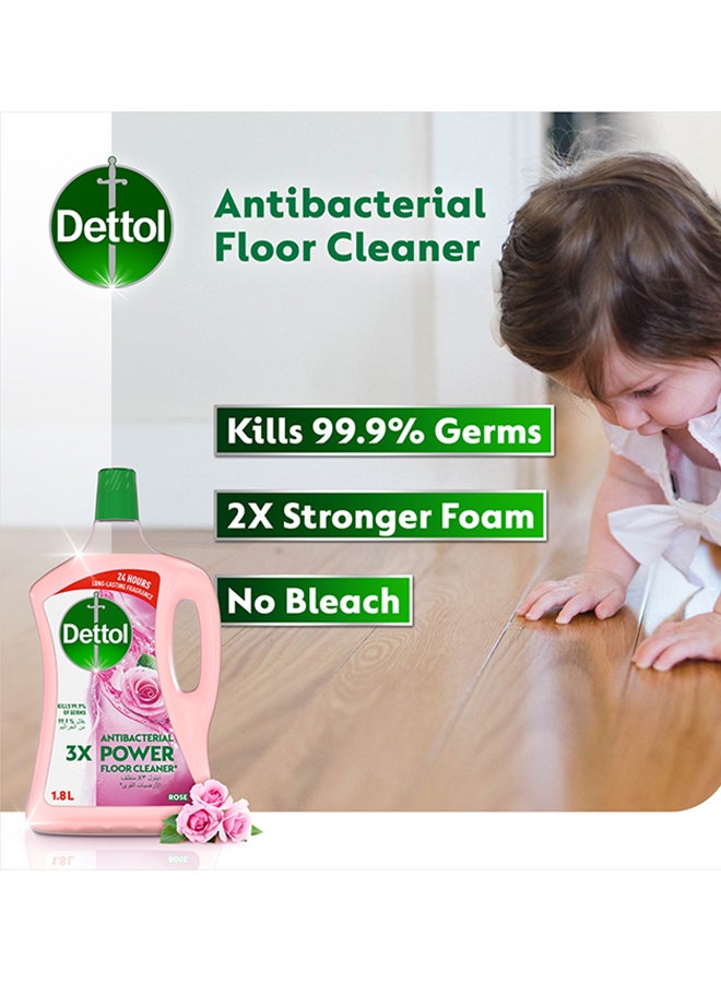 ديتول منظف أرضيات قوي مضاد للبكتيريا بخلاصة رائحة الورد وردي 1.8لترات - Image 2