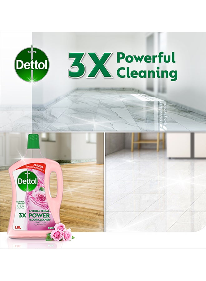 ديتول منظف أرضيات قوي مضاد للبكتيريا بخلاصة رائحة الورد وردي 1.8لترات - Image 3