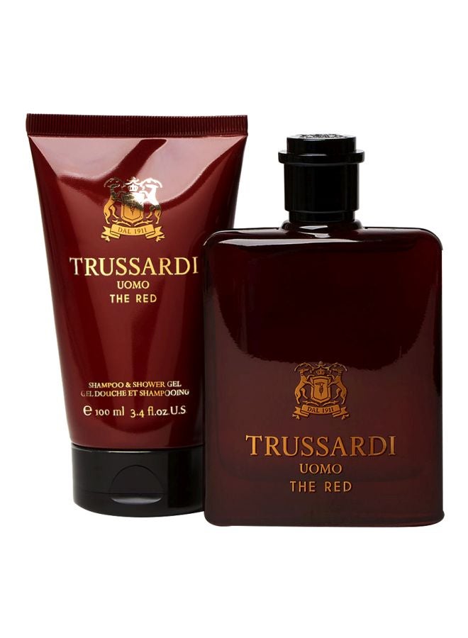 TRUSSARDI 2-Piece Uomo The Red Gift Set EDT 100 Milliliter, Shower Gel 100ml - Image 1
