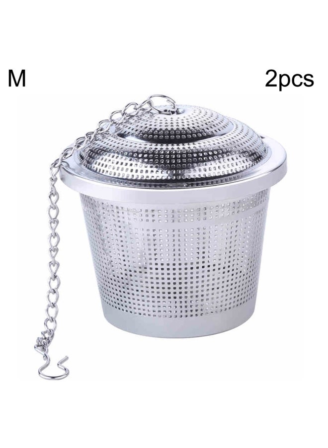 Stainless Steel Loose Tea Leaf Brewing Basket Filter Silver - Image 1