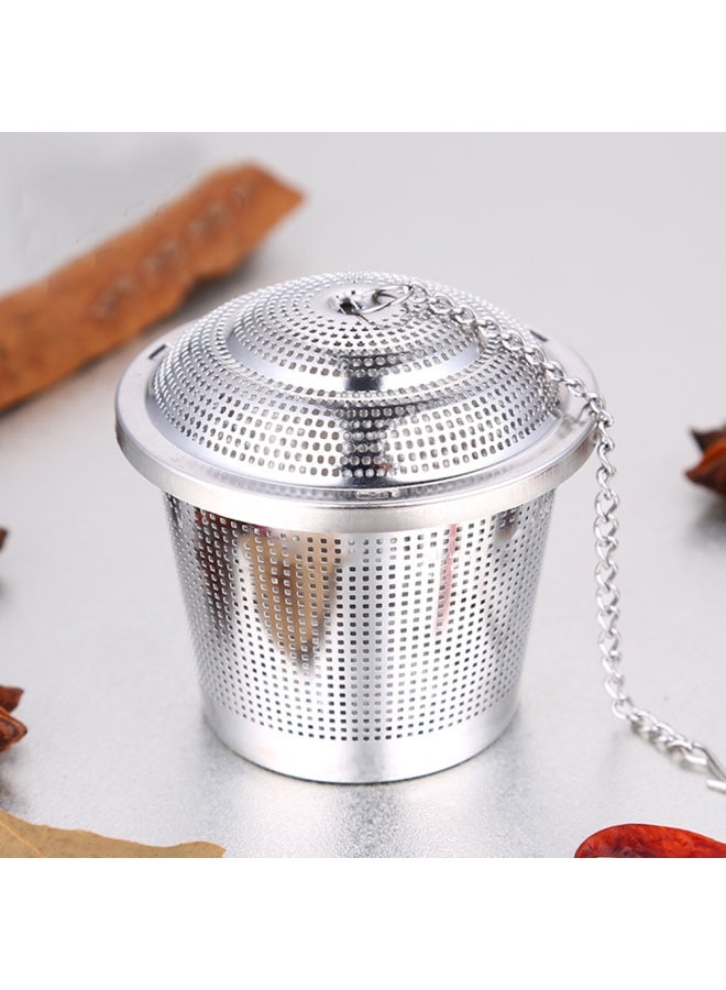 Stainless Steel Loose Tea Leaf Brewing Basket Filter Silver - Image 2