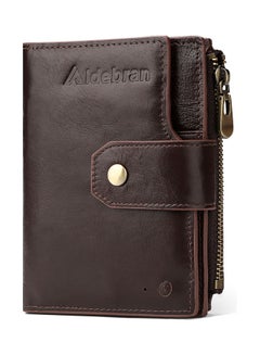 Mens Anti Theft Smart Leather Wallet Coffee Brown
