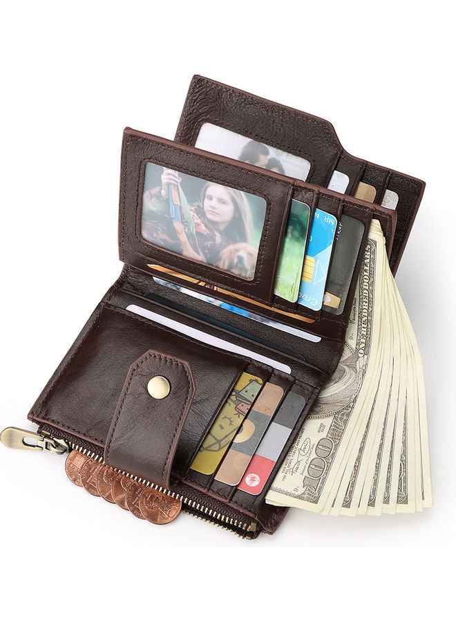 Aldebran - Mens Anti Theft Smart Leather Wallet Coffee Brown - Image 1