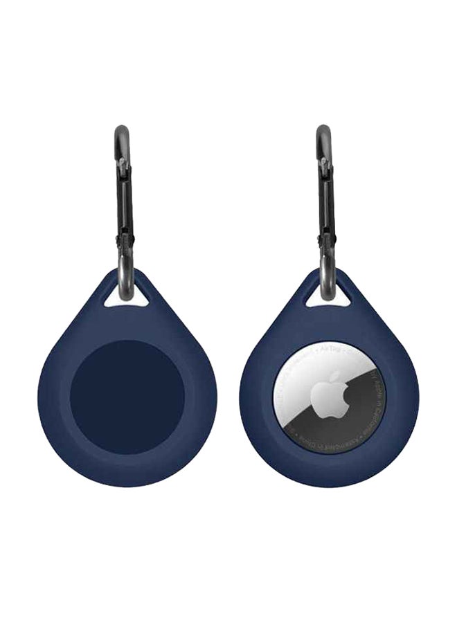 INEIX - Silicone Sleeve Case Cover With Key Chain  For Apple AirTag Dark Blue - Image 1