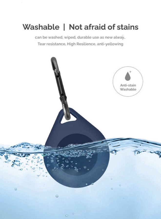 INEIX - Silicone Sleeve Case Cover With Key Chain  For Apple AirTag Dark Blue - Image 1