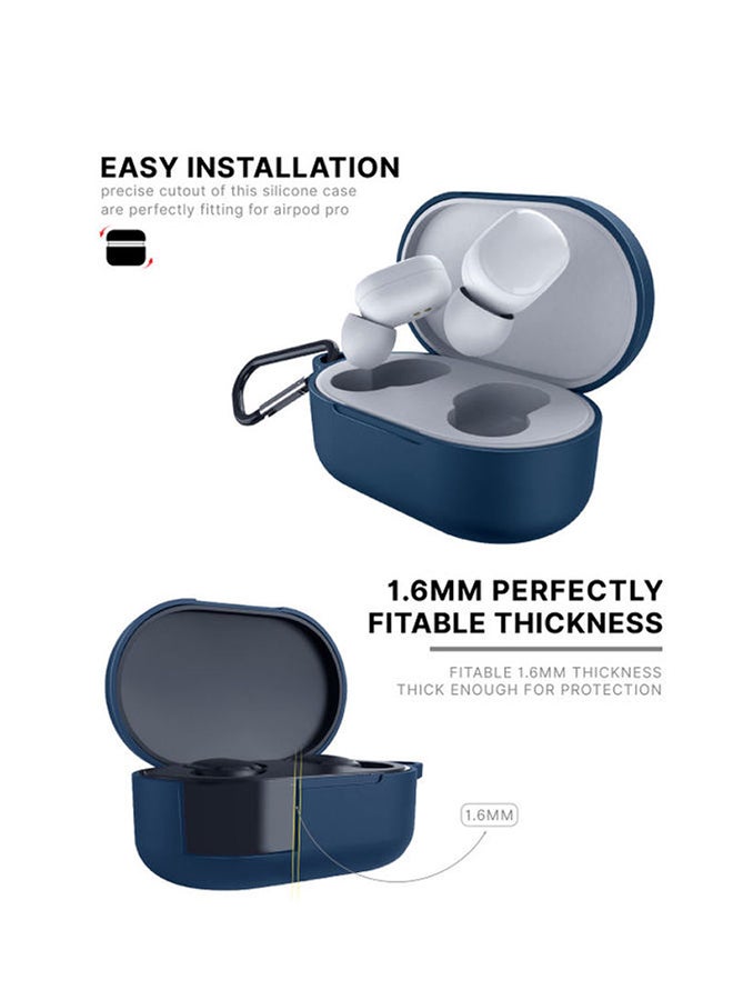 INEIX - Soft Silicone Case Cover For Xiaomi Mi AirDots Dark Blue - Image 1