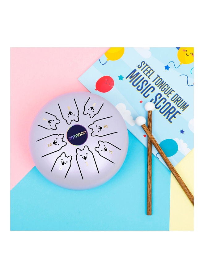 ammoon - 8-Notes C-Key Handpan Drum With Music Book And Pair Of Mallets - Image 1