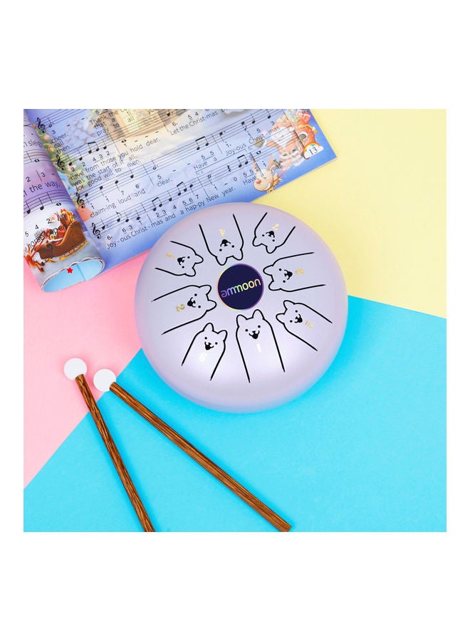 ammoon - 8-Notes C-Key Handpan Drum With Music Book And Pair Of Mallets - Image 1