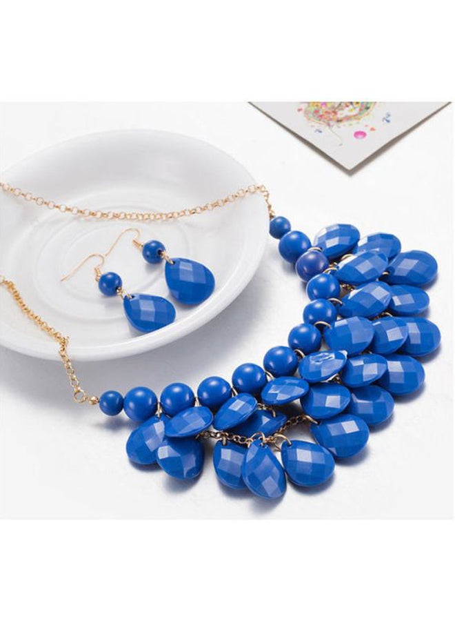 Beauenty Vintage Choker Chunky Collar Necklace With Earrings Set  - Image 2