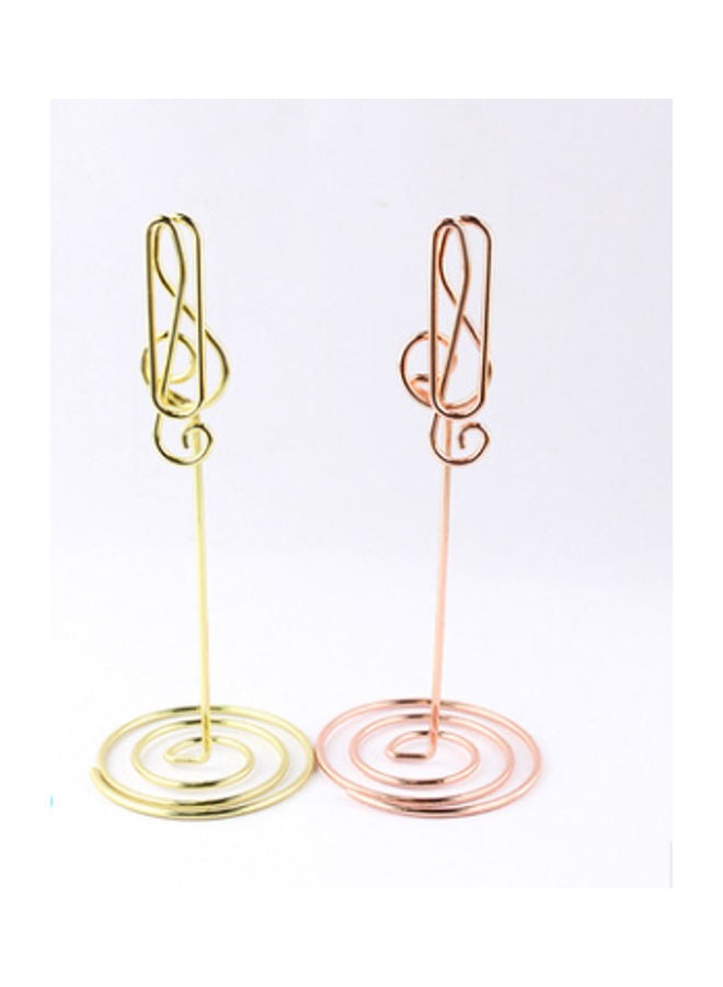 Generic 2-Piece Cartoon Desktop Business Card Holder Gold/Pink 