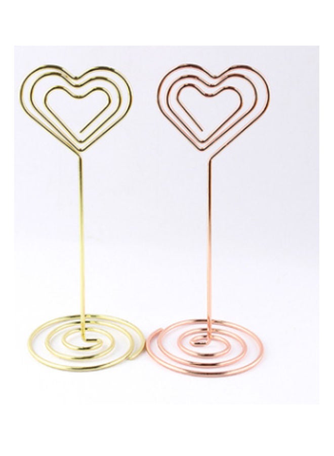 Generic 2-Piece Cartoon Desktop Business Card Holder Gold/Pink 