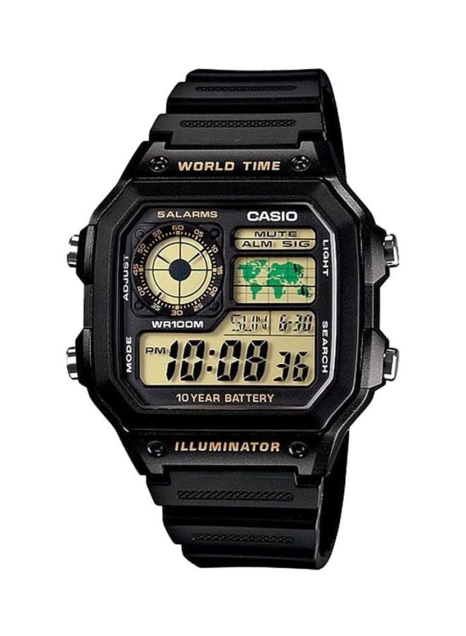 كاسيو ساعة يد كوارتز رياضية رقمية AE1200WH-1B - قياس 45 مم - لون أسود للرجال  - Image 1
