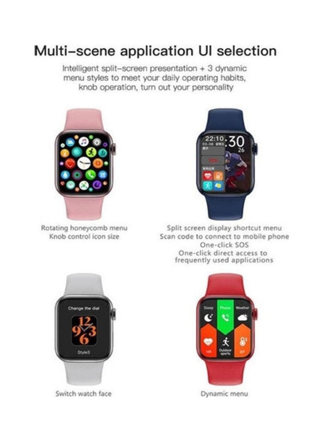 HW16 Split Screen Smartwatch With Rotating Side Button Pink - Image 2