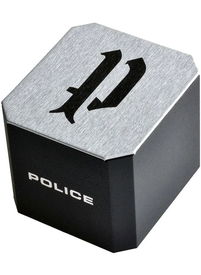 POLICE Brown Leather Weave Wrist Bracelet for Men