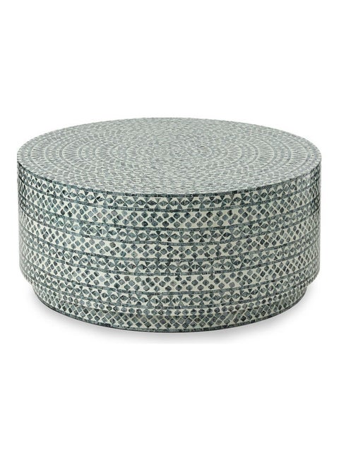 Simplistic Style Wooden Mersin Round Coffee Table Grey 100 x 100 x 45cm