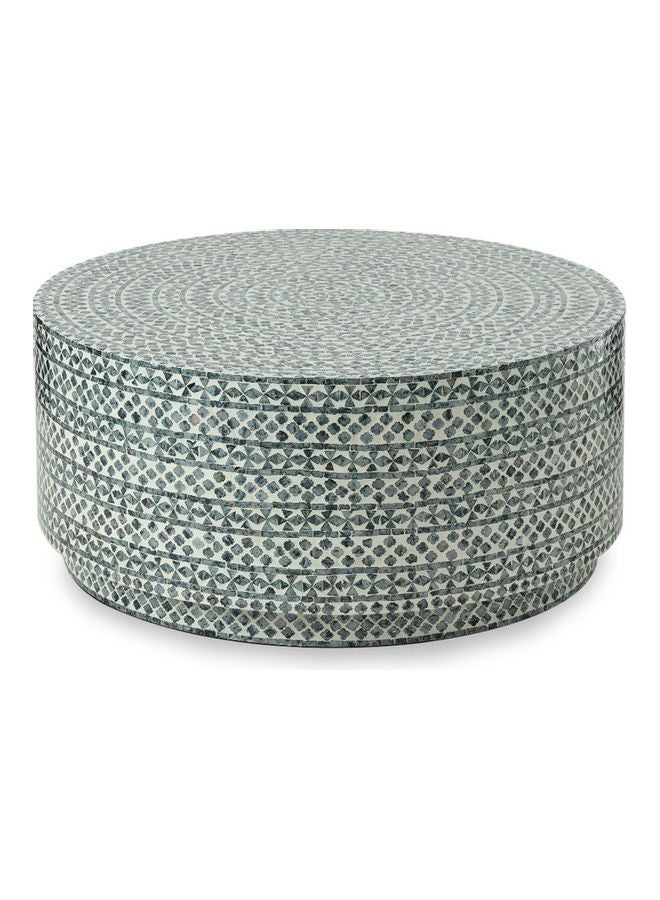homes r us - Simplistic Style Wooden Mersin Round Coffee Table Grey 100 x 100 x 45cm - Image 1