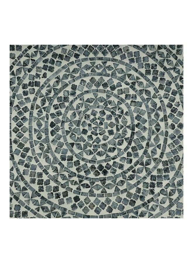 homes r us - Simplistic Style Wooden Mersin Round Coffee Table Grey 100 x 100 x 45cm - Image 1
