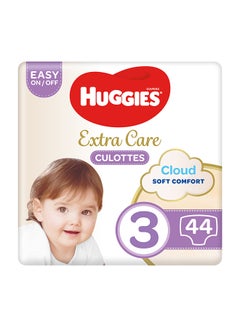 Huggies Extra Care Baby Pants Diapers, Size 3, 6 - 11 Kg, 44 Count - Easy On/Off, Cloud Soft Comfort  - Image 1