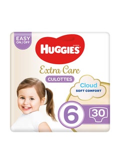 Huggies Extra Care Baby Pants Diapers, Size 6, 15 - 25 Kg, 30 Count - Easy On/Off, Cloud Soft Comfort  - Image 1