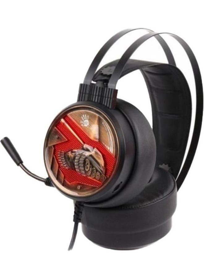 Bloody Over-Ear Wired Gaming Headset with Single Orange Lightning  - Image 1