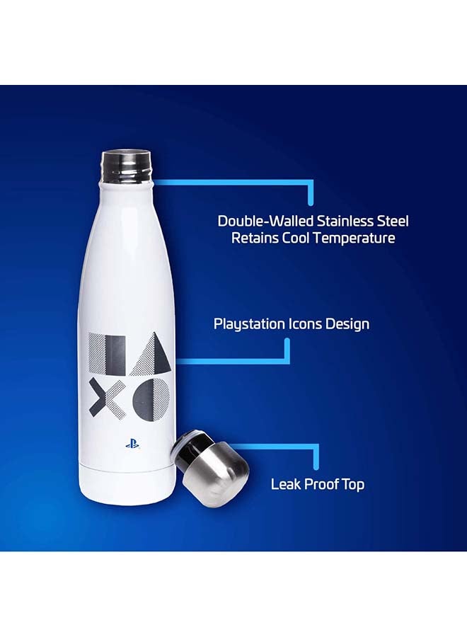 Paladone - PlayStation Water Bottle White/Silver/Grey 24.75x7cm - Image 1