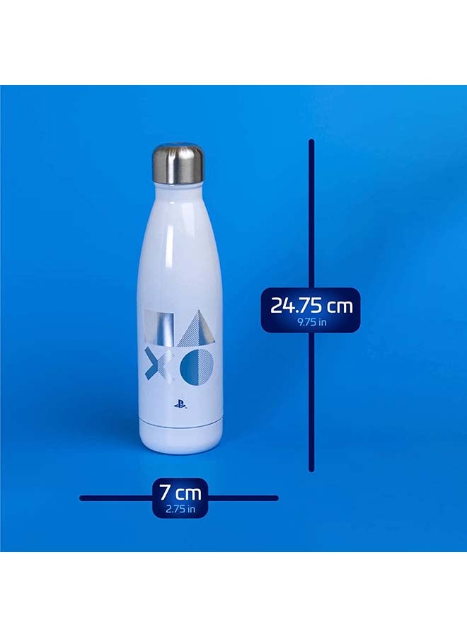Paladone - PlayStation Water Bottle White/Silver/Grey 24.75x7cm - Image 1