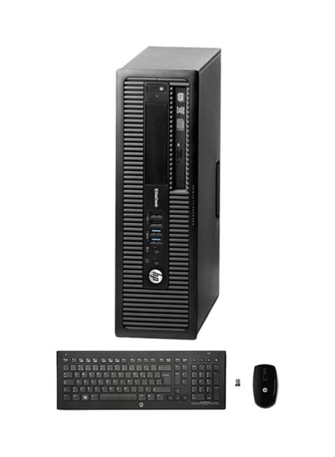 كمبيوتر شخصي بصندوق عمودي طراز ELITE-800 G1-J0F02EA-SFF بمعالج كور i5/ذاكرة وصول عشوائي سعتها 4 جيجابايت/محرك أقراص ثابت سعته 500 جيجا بايت/بطاقة رسوميات مدمجة ولوحة مفاتيح وماوس أسود