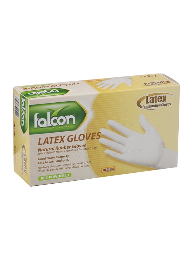 Falcon Examination Natural Rubber Gloves Medium - Image 1