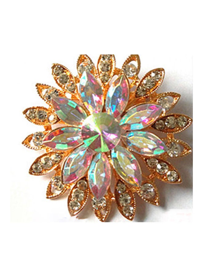 J.J Hand made Fashionable Crystal Flower Brooch With Rhinestones - Image 1