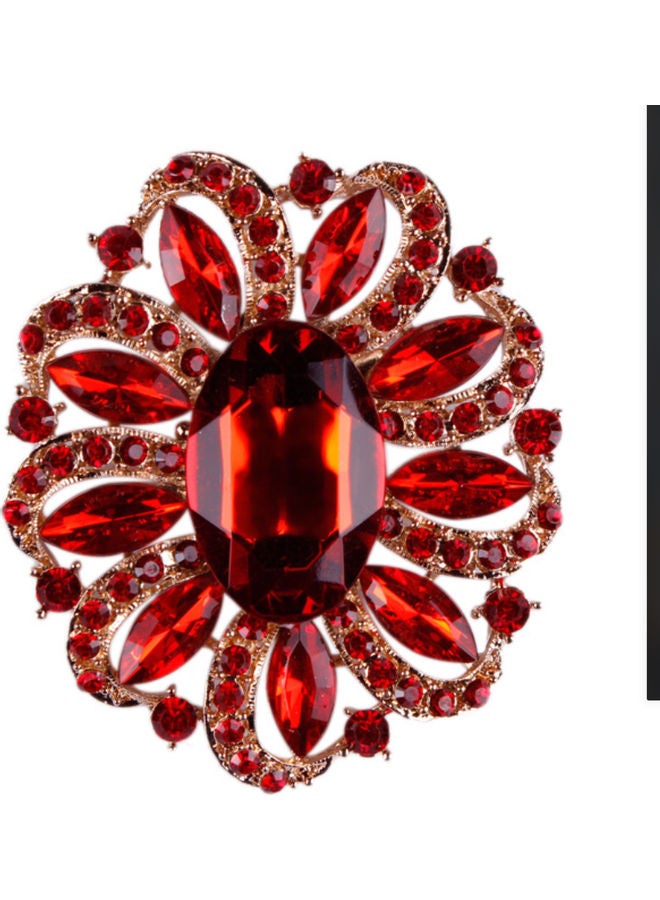 J.J Hand made High-End Flower Rhinestone Brooch - Image 1