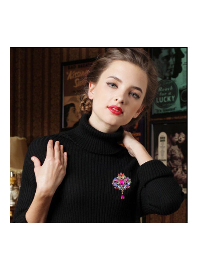 J.J Hand made High-Grade Crystal Rhinestone Brooch - Image 4