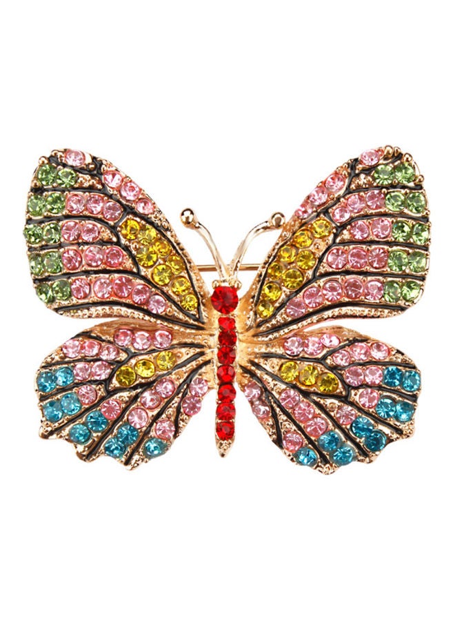 J.J Hand made Korean Style Rhinestone Butterfly Shaped Brooch - Image 1