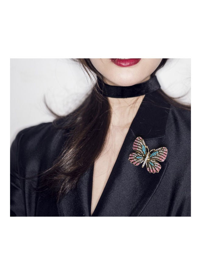 J.J Hand made - Korean Style Rhinestone Butterfly Shaped Brooch - Image 1