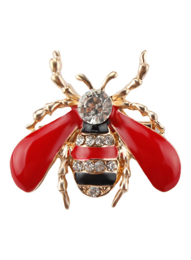 J.J Hand made Bee Cartoon Brooch With Rhinestones - Image 1