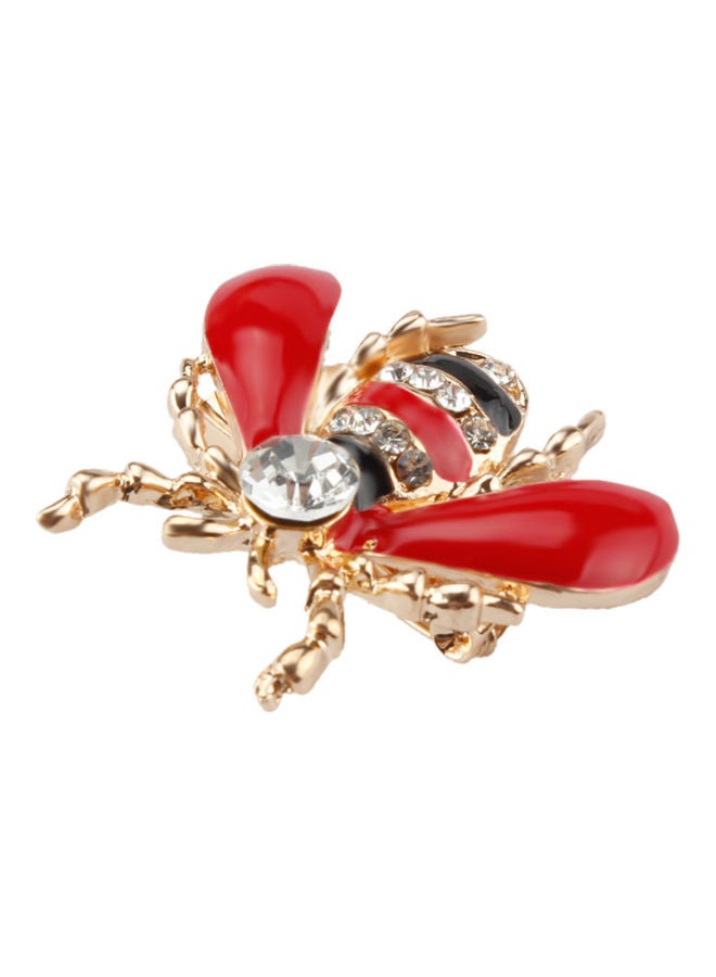 J.J Hand made Bee Cartoon Brooch With Rhinestones - Image 2