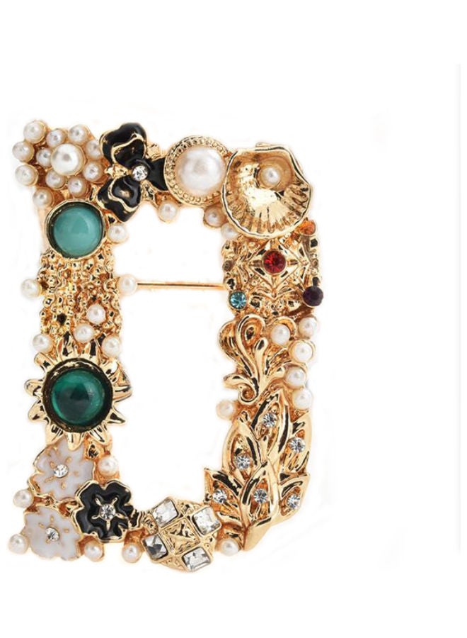 J.J Hand made Vintage D Letter Brooch - Image 1