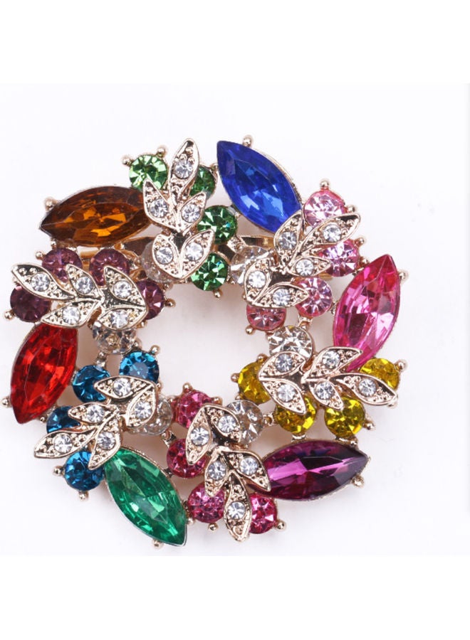 J.J Hand made Exquisite Rhinestone Flower Dress Brooch - Image 1