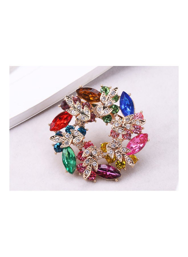 J.J Hand made Exquisite Rhinestone Flower Dress Brooch - Image 2