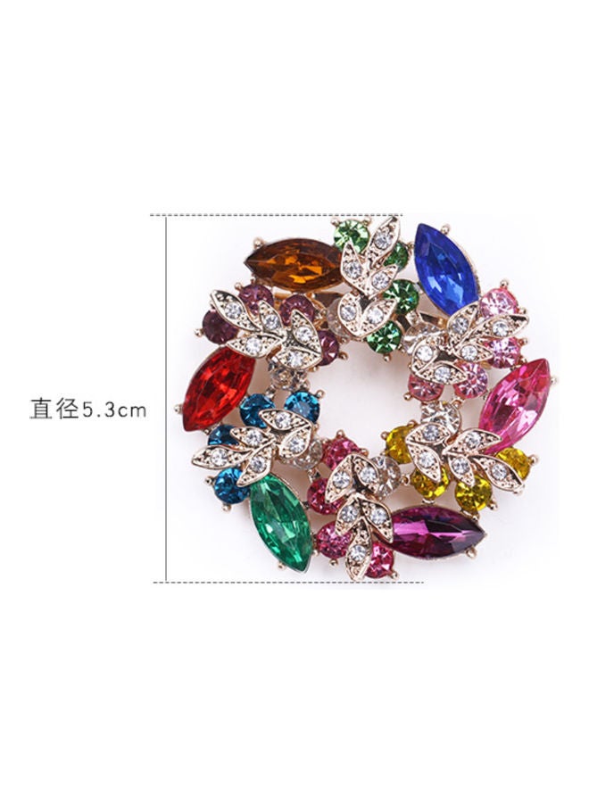 J.J Hand made Exquisite Rhinestone Flower Dress Brooch - Image 3