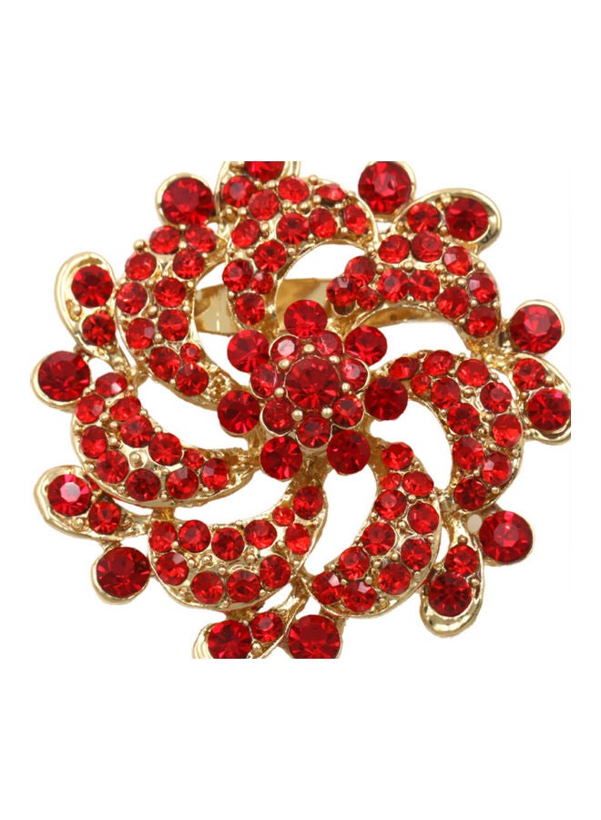 جاي.جاي هاند ميد بروش عصري على شكل زهرة مرصع بحجر الراين - Image 1