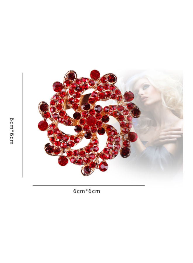 جاي.جاي هاند ميد بروش عصري على شكل زهرة مرصع بحجر الراين - Image 3